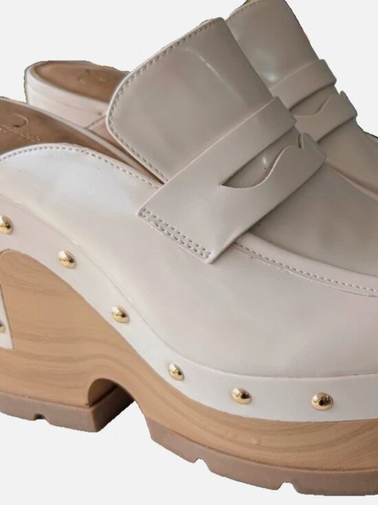Jessica Simpson Shoes - Jessica Simpson Hunyie Platform Loafer Clogs Beige Cream Women's Size 10